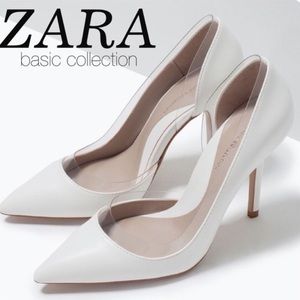 zara white pumps